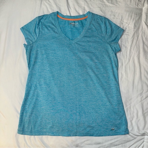 Xersion Performancewear | V Neck Short Sleeve Heathered Workout Gym Top T Shirt - Picture 4 of 11